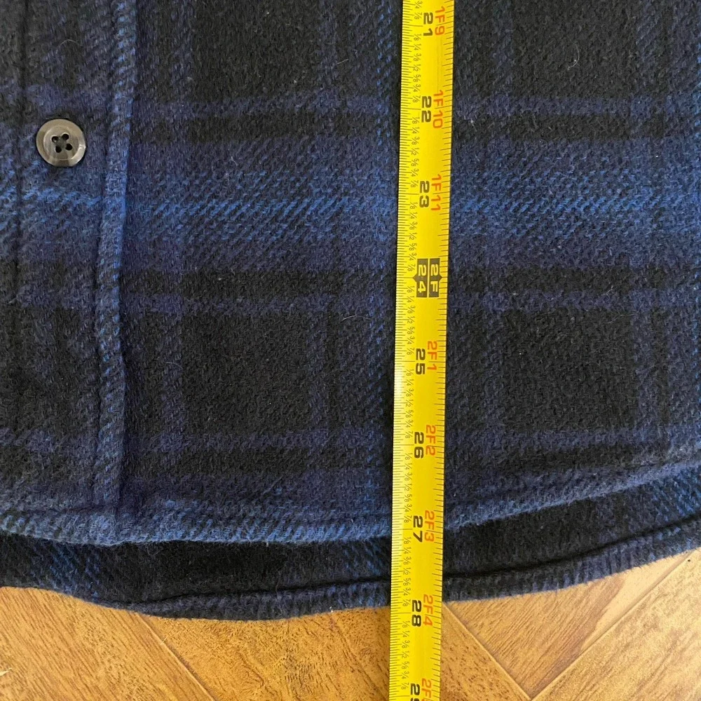 Orvis Flannel Shacket Mens‎ Medium Plaid Heavy Cotton Long Sleeve